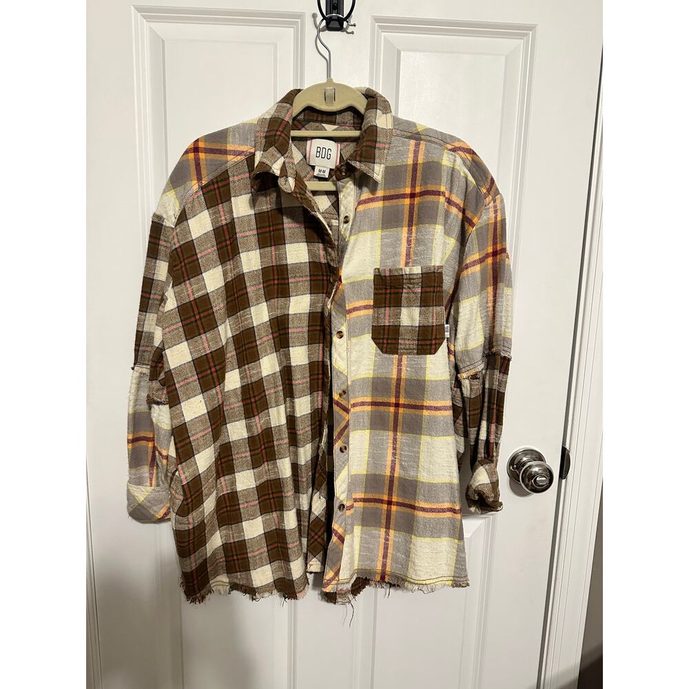 BDG Urban Outfitters Patchwork Plaid Flannel Button-Down Shirt Medium